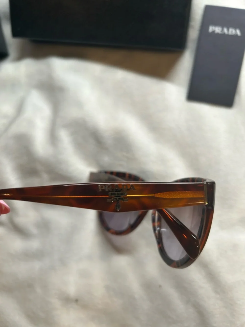 Prada Brown Tortoiseshell Cat-Eye Sunglasses - Prada - Picture 11 of 16